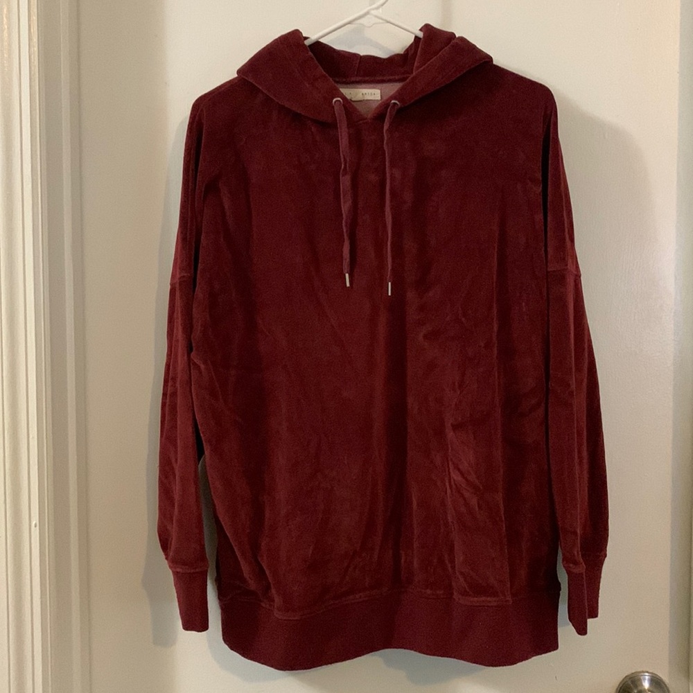Velvet hoodie - Dark Red